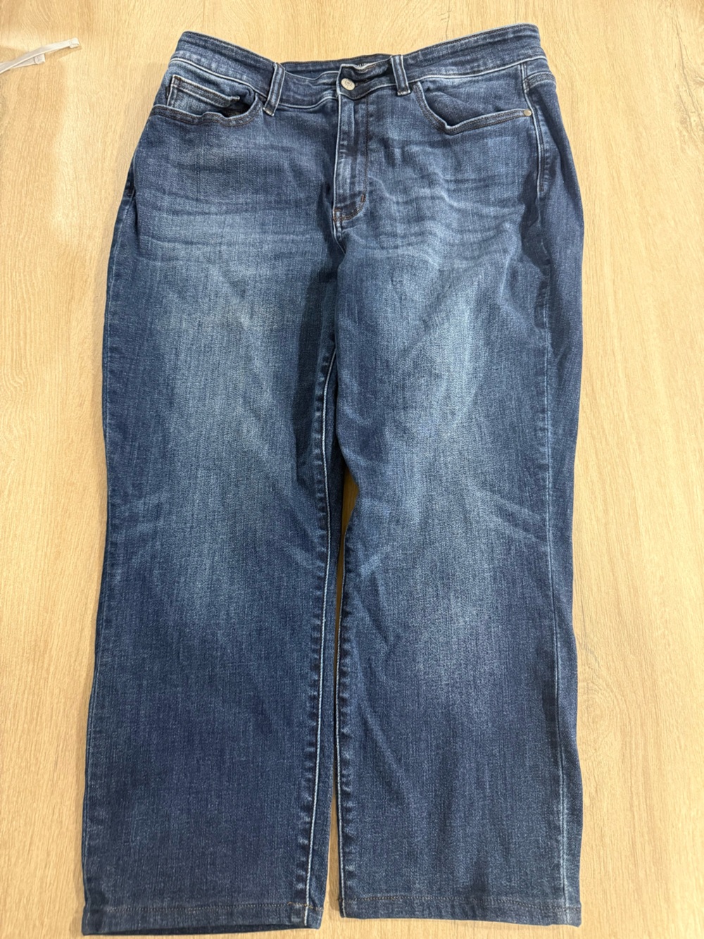 Judy Blue 16W Slim Fit Straight Leg Dark Wash Cuffed Every Day Jeans Style 82428 - Picture 6 of 13